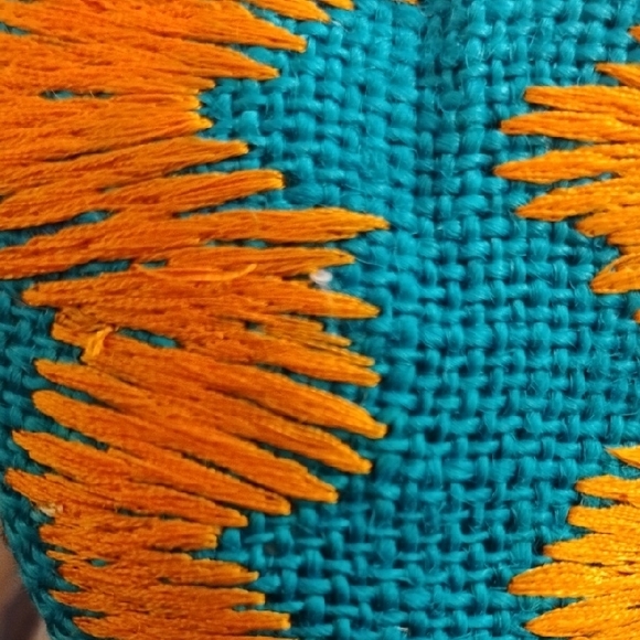 Moyna Blue and Orange Zigzag Clutch - Picture 6 of 8